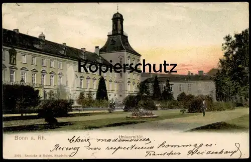 ALTE POSTKARTE BONN AM RHEIN UNIVERSITÄT 1903 Springbrunnen university Ansichtskarte AK cpa postcard
