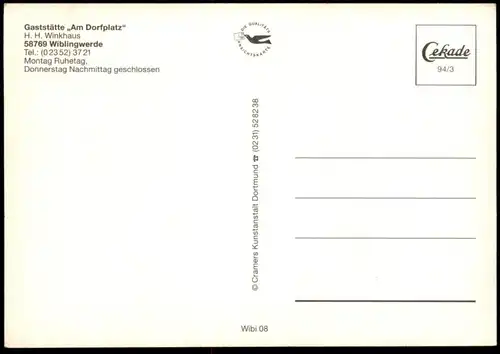 ÄLTERE POSTKARTE NACHRODT-WIBLINGWERDE GASTSTÄTTE WINKHAUS AM DORFPLATZ SPIELAUTOMAT AUTOMAT Ansichtskarte postcard cpa