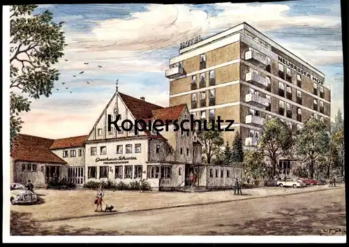 ÄLTERE POSTKARTE NEUSÄSS HOTEL NEUSÄSSER HOF GASTHAUS SCHUSTER HAUPTSTRASSE Ansichtskarte AK cpa postcard