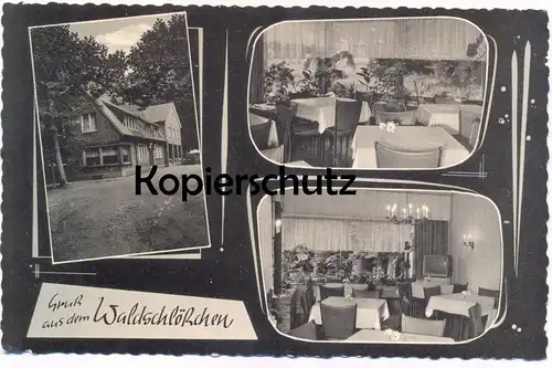 ÄLTERE POSTKARTE GASTSTÄTTE WALDSCHLÖSSCHEN LAER KREIS STEINFURT Röhrenfernseher AK Ansichtskarte cpa photo postcard