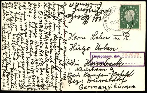 ALTE FOTO POSTKARTE BORGHORST GEBÄUDE HAUS REIHENHÄUSER 1954 Steinfurt AK Ansichtskarte cpa photo postcard