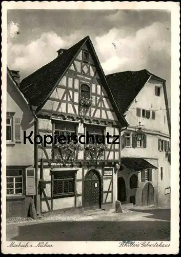 ALTE POSTKARTE MARBACH AM NECKAR SCHILLER'S GEBURTSHAUS Friedrich Schiller Haus AK Ansichtskarte postcard cpa