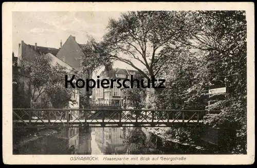 ALTE POSTKARTE OSNABRÜCK HAASEPARTIE MIT BLICK AUF GEORGSTRASSE Hase Hasepartie Ansichtskarte AK cpa postcard