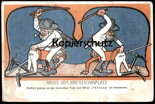 ALTE POSTKARTE GRUSS VOM KRIEGSSCHAUPLATZ TRANSVAAL KOLONIE GENERAL YULE UND WHITE SOLDAT AN BARON KLEIN VON WIESENBERG