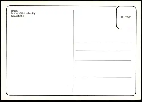 ÄLTERE POSTKARTE BERLIN MAUER WALL GRAFFITY KOCHSTRASSE BERLINER MAUER THE WALL LE MUR Art cpa Ansichtskarte postcard AK
