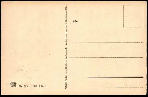 ALTE POSTKARTE DIE PFALZ IM RHEIN BEI CAUB Kaub St. Goarshausen Astudin-Karten Hoursch & Bechstedt Ansichtskarte AK