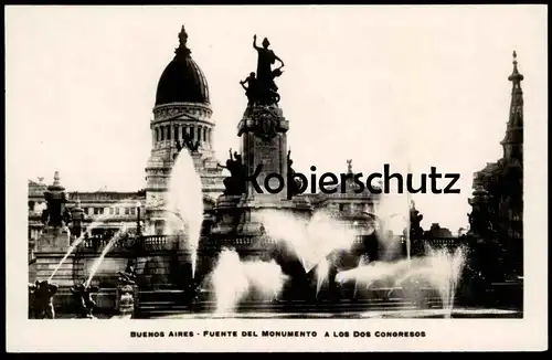 ALTE POSTKARTE BUENOS AIRES FUENTE DEL MONUMENTO A LOS DOS CONGRESOS SPRINGBRUNNEN ARGENTINIEN Ansichtskarte postcard AK