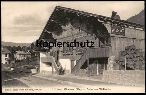ALTE POSTKARTE CHATEAU D'OEX ASILE DES VIEILLARDS BISCUITS BUSSY VEVEY Schweiz Kanton Waadt cpa postcard AK