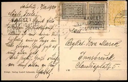 ALTE POSTKARTE LANDESHEILANSTALT LEHEN SALZBURG FREIMARKE STEMPEL KAUFET WOHLTÄTIGKEITS POSTMARKEN cpa AK Ansichtskarte