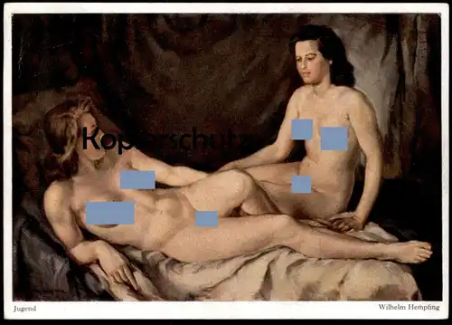 ALTE KÜNSTLER POSTKARTE WILHELM HEMPFING AKT FRAU femme seins nus nude breast woman nudity cpa postcard Ansichtskarte