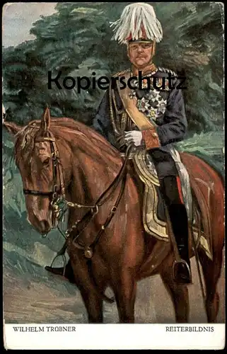 ALTE KÜNSTLER POSTKARTE WILHELM TRÜBNER REITERBILDNIS UNIFORM PORTRÄT Pferd horse cheval Dresden Ansichtskarte postcard