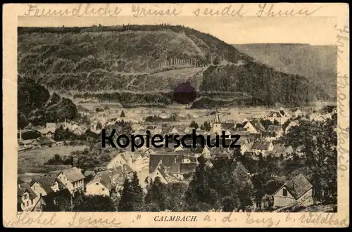 ALTE POSTKARTE CALMBACH IM SCHWARZWALD PANORAMA beschrieben im Hotel Sonne Bad Wildbad Ansichtskarte cpa postcard AK
