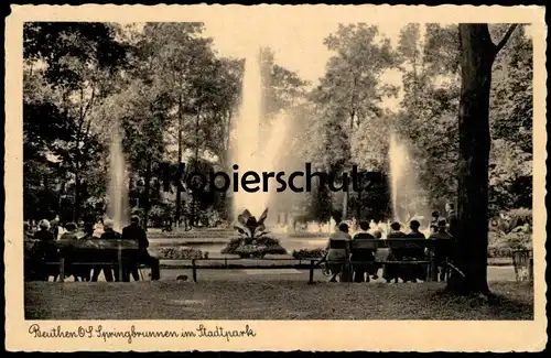 ALTE POSTKARTE BEUTHEN SPRINGBRUNNEN IM STADTPARK PARK OBERSCHLESIEN Bytom Bytom Schlesien cpa postcard AK Ansichtskarte