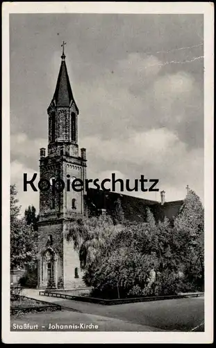 ÄLTERE POSTKARTE STASSFURT JOHANNIS-KIRCHE Ansichtskarte AK cpa postcard