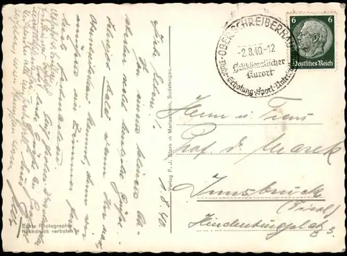 ALTE POSTKARTE TALSPERRE DARRE IM ISERGEBIRGE 1940 SCHWARZE DESSE DESNA SUDETEN DARRETALSPERRE cpa postcard AK