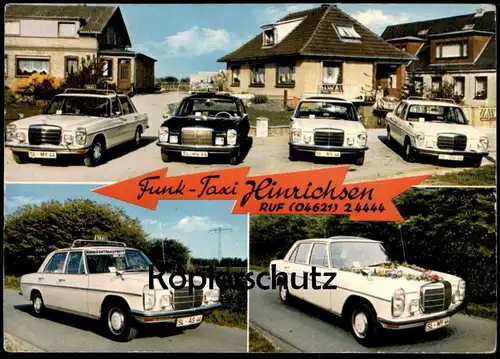 ÄLTERE POSTKARTE SCHLESWIG UND HÜSBY TAXI HINRICHSEN DAIMLER BENZ MERCEDES Ansichtskarte AK cpa postcard