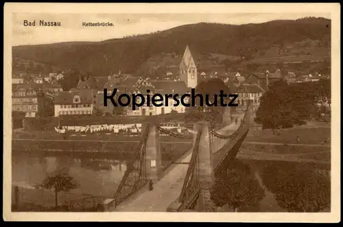 ALTE POSTKARTE BAD NASSAU AN DER LAHN KETTENBRÜCKE PANORAMA Brücke Ansichtskarte AK cpa postcard