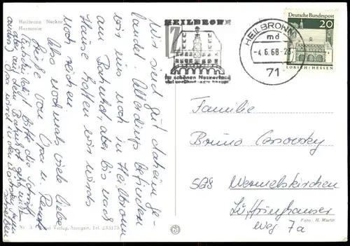 ÄLTERE POSTKARTE HEILBRONN HARMONIE GASTSTÄTTEN CAFÉ DENKMAL ROBERT MAYER Ansichtskarte AK postcard cpa