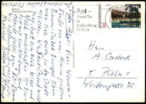 ÄLTERE POSTKARTE BERLIN STRANDBAD WANNSEE BAD BIKINI BADEMODE BADEHOSE MODE Strand See Ansichtskarte AK cpa postcard