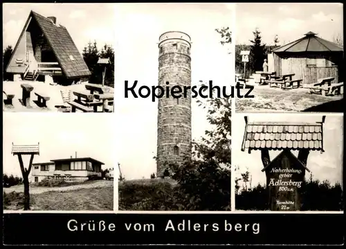ÄLTERE POSTKARTE GRÜSSE VOM ADLERSBERG RENNSTEIG SCHMIEDEFELD SUHL TURM Ansichtskarte AK cpa postcard