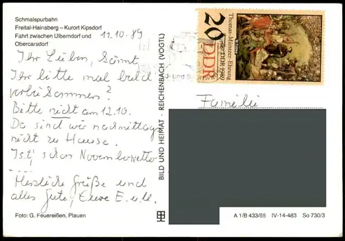 ÄLTERE POSTKARTE DAMPFLOK 99 1794-9 FREITAL HAINSBERG ULBERNDORF LOKOMOTIVE locomotive à vapeur steam train postcard AK