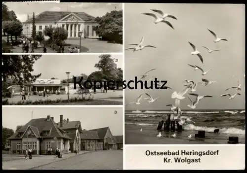 ÄLTERE POSTKARTE OSTSEEBAD HERINGSDORF BAHNHOF MÖWEN USEDOM Ostsee Mecklenburg-Vorpommern Ansichtskarte cpa postcard