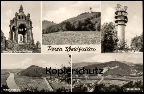 ÄLTERE POSTKARTE PORTA WESTFALICA FERNSEH-SENDETURM JACOBSBERG WITTEKINDSBERG DENKMAL KAISER W. Ansichtskarte postcard