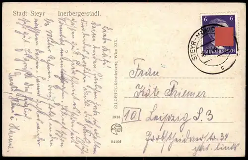 ALTE KÜNSTLER POSTKARTE STADT STEYR INERBERGERSTADL 1944 OBERÖSTERREICH INNERBERGER STADEL Österreich Austria AK cpa