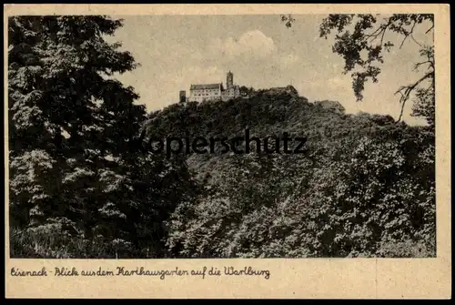ALTE POSTKARTE BLICK AUS DEM KARTHAUSGARTEN AUF DIE WARTBURG EISENACH Burg castle chateau postcard Ansichtskarte cpa AK