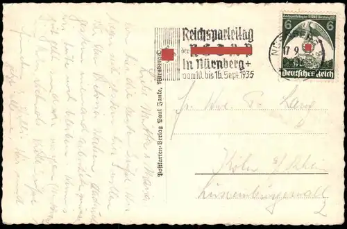 ÄLTERE POSTKARTE NÜRNBERG AM STADTGRABEN PANORAMA STEMPEL REICHSPARTEITAG 1935 Ansichtskarte AK postcard cpa