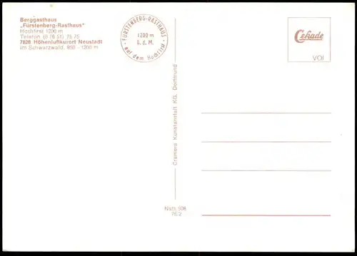 ÄLTERE POSTKARTE TITISEE-NEUSTADT BERGGASTHAUS FÜRSTENBERG -RASTHAUS VOLKSWAGEN OPEL AUTOS Ansichtskarte AK cpa postcard