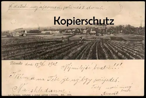 ALTE POSTKARTE HLINSKO V CECHÁCH 1902 PANORAMA TOTALANSICHT Ceska czech republic Tschechische Republik Hlinsku postcard