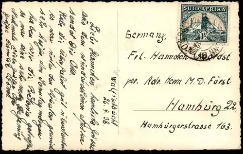 ALTE FOTO POSTKARTE DEUTSCH OST-AFRIKA LINIE 1938  WALFISCHBUCHT VERM. DAMPFER WINDHUK DOAL Schiff ship postcard photo