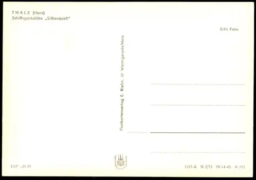 ÄLTERE POSTKARTE THALE SCHIFFSGASTSTÄTTE SILBERQUELL WASSERFAHRRAD TRETBOOT SCHIFF ship bateau postcard Ansichtskarte