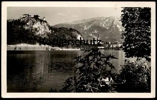 ALTE POSTKARTE LETOVISCE BLED JUGOSLAVIJA PANORAMA Slovenija Slowenien Slovenia King Alexander mourning stamp postcard