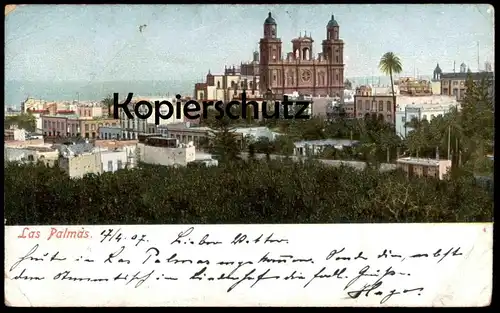 ALTE POSTKARTE LAS PALMAS GRAN CANARIA 1907 TOTAL Islas Canarias AK cpa photo postcard Ansichtskarte
