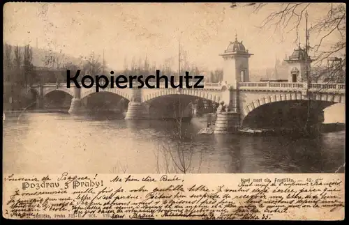 ALTE POSTKARTE PRAHY NOVY MOST CIS. FRANTISKA I Kaiser Franz Brücke Prag Prague Ceska republika Czech republic postcard