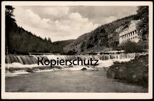 ALTE POSTKARTE EINGANG INS SCHWARZATAL BEIM CHRYSOPRASWASSERFALL WASSERFALL THÜRINGEN AK Ansichtskarte postcard cpa