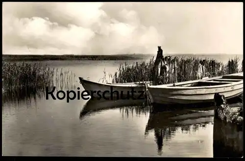 ÄLTERE POSTKARTE OSTSEEBAD DIERHAGEN BLICK AUF DEN BODDEN BOOT FISCHERBOOT PANORAMA WASSER Ansichtskarte postcard