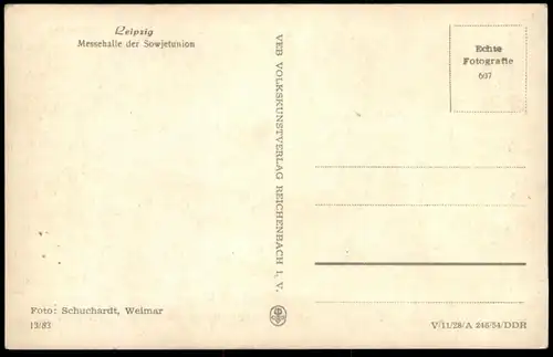 ALTE POSTKARTE LEIPZIG MESSEHALLE DER SOWJETUNION MESSE HALLE MESSEGELÄNDE UDSSR AK Ansichtskarte postcard cpa