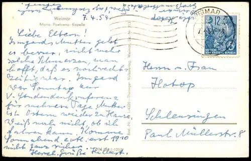 ÄLTERE POSTKARTE WEIMAR MARIA MAGDALENA PAWLOWNA KAPELLE Russisch-Orthodoxe Kirche Ansichtskarte AK cpa postcard