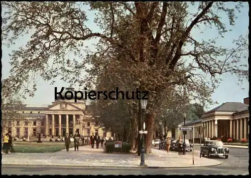 ÄLTERE POSTKARTE WIESBADEN KURHAUS UND KOLONNADEN MERCEDES DAIMLER BENZ Ansichtskarte AK cpa postcard