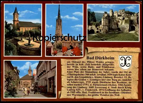 ÄLTERE POSTKARTE BAD DÜRKHEIM CHRONIK Chronikkarte chronique chronicle storycard Ansichtskarte cpa postcard
