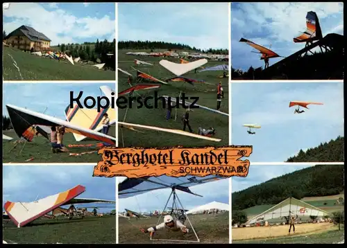 ÄLTERE POSTKARTE BERGHOTEL KANDEL ST. PETER SCHWARZWALD DRACHENFLIEGEN DRACHEN FLIEGEN Ansichtskarte postcard cpa AK