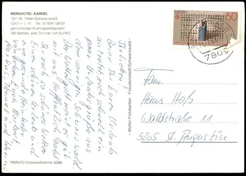 ÄLTERE POSTKARTE BERGHOTEL KANDEL ST. PETER SCHWARZWALD DRACHENFLIEGEN DRACHEN FLIEGEN Ansichtskarte postcard cpa AK