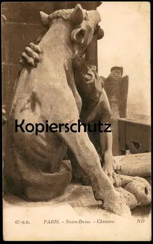 DEUX CPA ZWEI ALTE POSTKARTEN PARIS NOTRE-DAME CHIMÈRE CHIMÈRES cpa postcard AK Ansichtskarte Postkarte