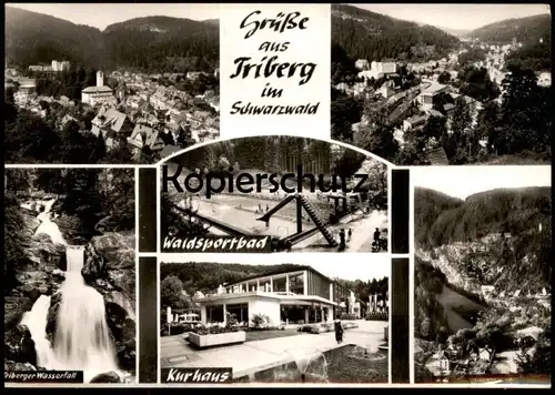 ÄLTERE POSTKARTE GRÜSSE AUS TRIBERG WALDSPORTBAD KURHAUS WASSERFALL SCHWARZWALD black forest Ansichtskarte cpa postcard