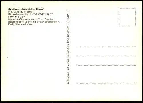 ÄLTERE POSTKARTE MAYEN IN DER EIFEL GASTHAUS ZUM DICKEN BAUM A. U. B. MROSEK Ansichtskarte AK cpa postcard