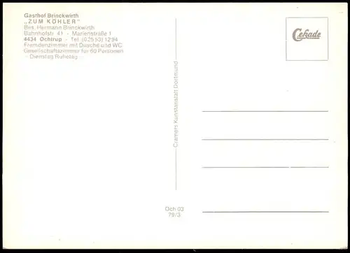 ÄLTERE POSTKARTE OCHTRUP GASTHOF BRINCKWIRTH ZUM KÖHLER MARIENSTRASSE Ansichtskarte AK cpa postcard