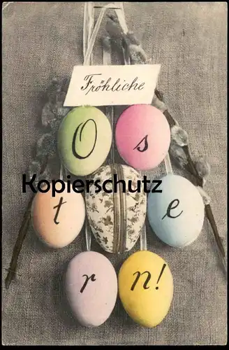 ALTE POSTKARTE FRÖHLICHE OSTERN EIER OSTERGRÜSSE EIERSTRAUCH easter greetings eggs paques Ansichtskarte AK cpa postcard